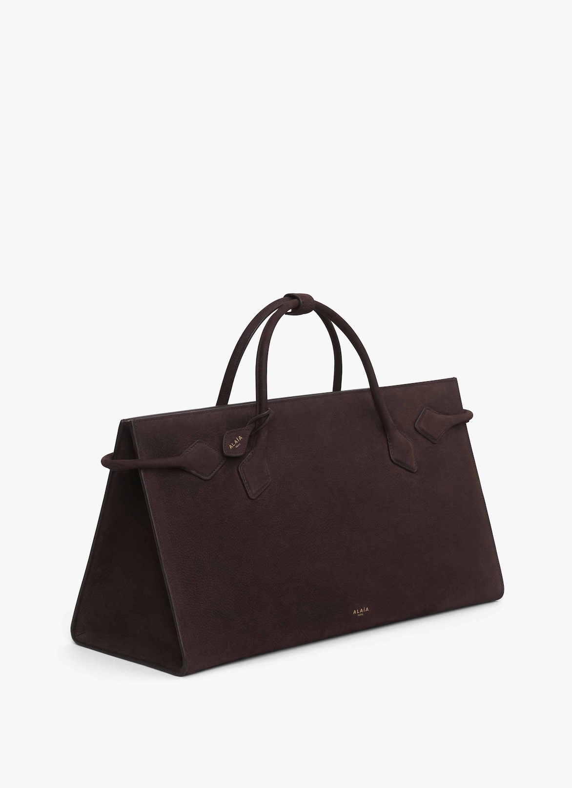 LE TECKEL TOTE BAG IN NUBUCK ALAÏA DARK BROWN LE TECKEL TOTE BAG IN NUBUCK